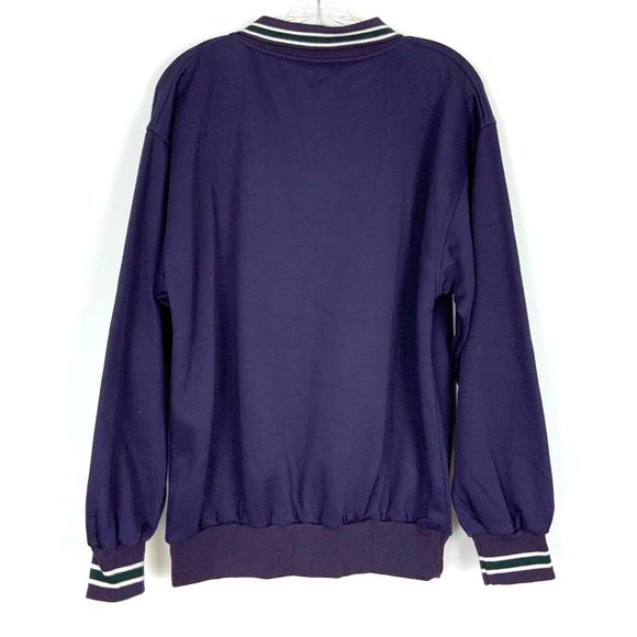Vintage 90s Christian Dior Monsieur Quarter Button Navy Sporty Sweatshirt Sz L - Picture 8 of 16